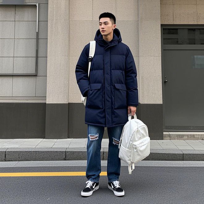 裤”搭配这3套轻便保暖时尚帅气！千亿球友会首页男生“羽绒服+牛仔(图3)